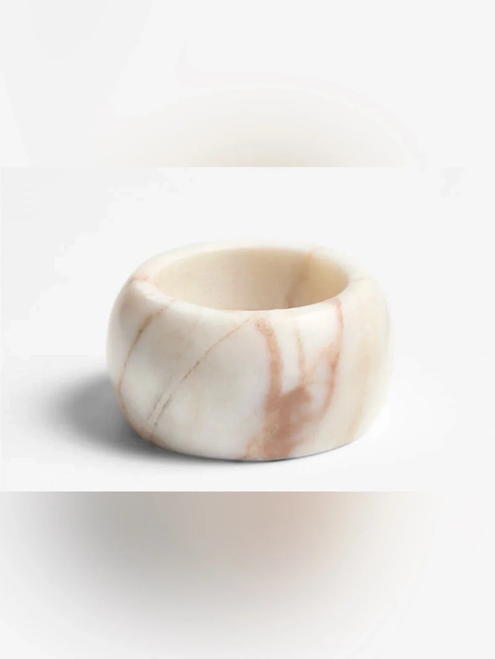Crate & Barrel Rosette Marble Napkin Rings ( Set of 6 )